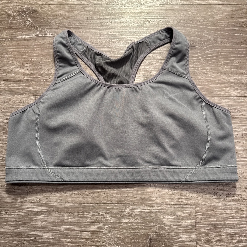 Nike Sports Bra Womens Large Gray Pro Performance Running Casual Outdoor Adult